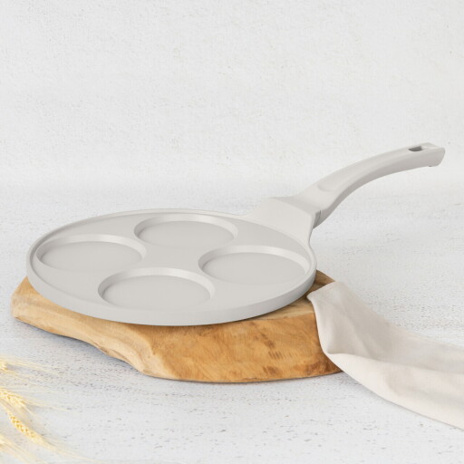 Tigaie pentru clatite, 4 forme Berlinger Haus, Sahara, 26 cm, aluminiu turnat, crem mat