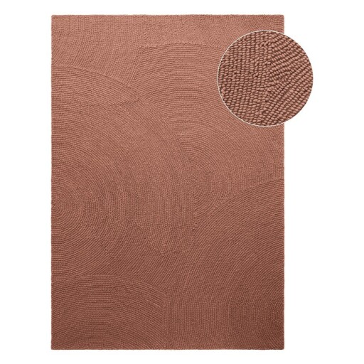 Covor teracotă țesut manual din lână 200x300 cm Calmio – Hanse Home