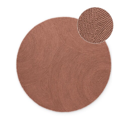 Covor teracotă țesut manual rotund din lână ø 200 cm Calmio – Hanse Home