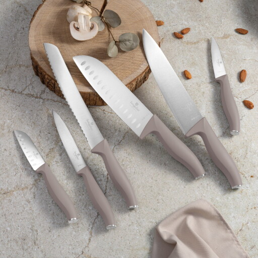 Set 6 cutite Berlinger Haus, Taupe, inox, taupe mat