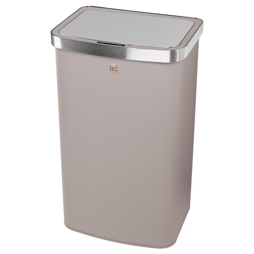 Cos de gunoi cu senzor Berlinger Haus, Taupe, 38.5x28.5x65 cm, 60 L, otel, taupe mat