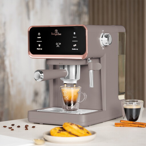 Espressor digital 3 in 1 Berlinger Haus, Taupe, 950W, 21x25.9x28 cm, inox, taupe mat
