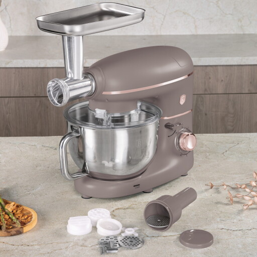 Robot de bucatarie 4 in 1 Berlinger Haus, Taupe, 1500W, inox/plastic, taupe mat/argintiu