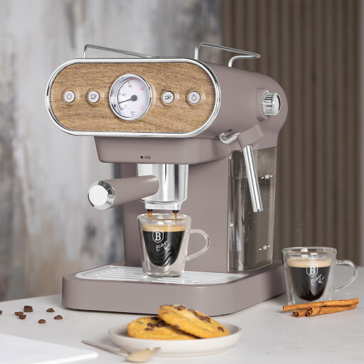 Espressor 3 in 1 Berlinger Haus, Taupe Nordic, 950W, 23x26.5x30.5 cm, inox, taupe mat/natur