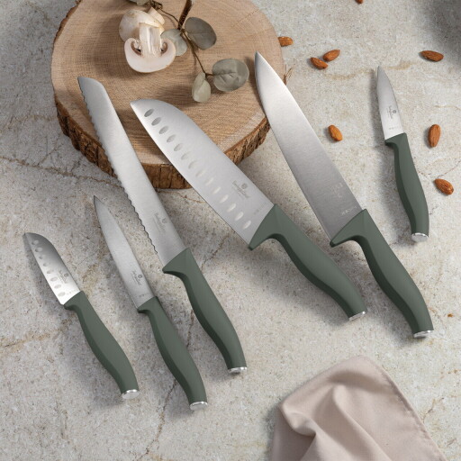 Set 6 cutite Berlinger Haus, Matte Green, inox, verde mat