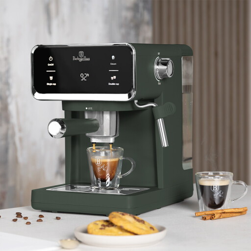 Espressor digital 3 in 1 Berlinger Haus, Matte Green, 950W, 21x25.9x28 cm, inox, verde mat