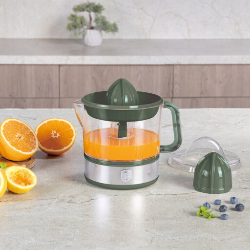 Storcator electric de citrice Berlinger Haus, Matte Green, 40W, 700 ml, plastic/inox, verde mat/transparent
