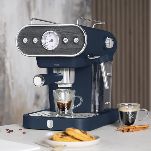 Espressor 3 in 1 Berlinger Haus, Deep Sea, 950W, 23x26.5x30.5 cm, inox, albastru mat/natur