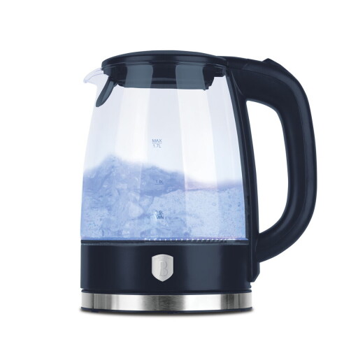 Ceainic electric Berlinger Haus, Deep Sea, 1.7 L, sticla borosilicata, albastru mat/transparent