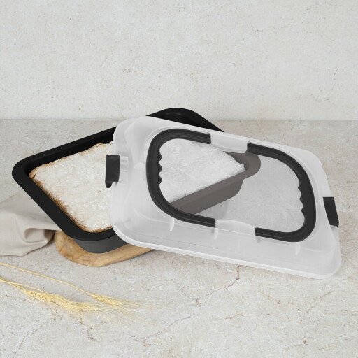 Tava cu capac Berlinger Haus, Anthracite, 36.5x24.5x5.5 cm, otel carbon/plastic, antracit mat