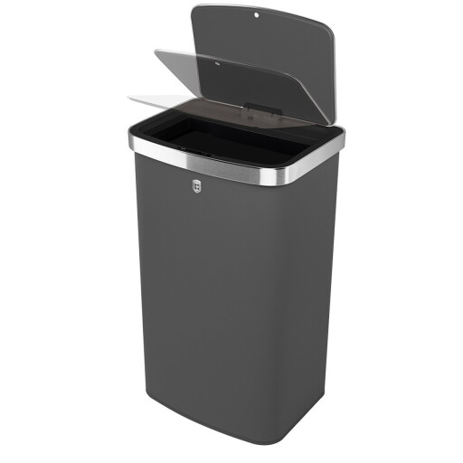 Cos de gunoi cu senzor Berlinger Haus, Anthracite, 38.5x28.5x65 cm, 60 L, otel, antracit mat