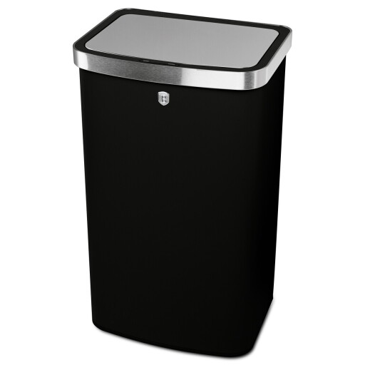 Cos de gunoi cu senzor Berlinger Haus, Matte Black, 38.5x28.5x65 cm, 60 L, otel, negru mat