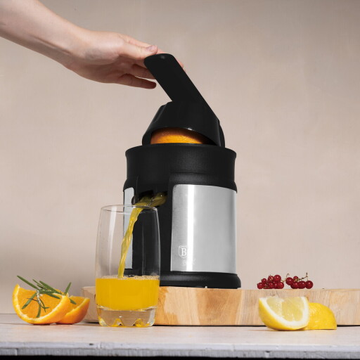 Storcator electric de citrice Berlinger Haus, Matte Black, 120W, plastic/inox, argintiu/negru