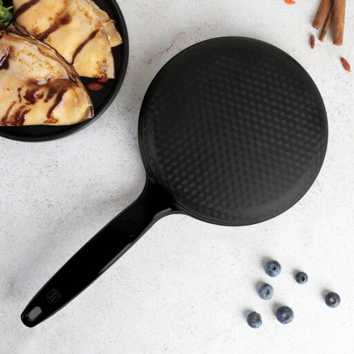 Aparat pentru prepararea clatitelor Berlinger Haus, Matte Black, 60W, 20 cm, aluminiu, negru