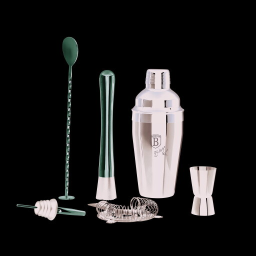 Set mix pentru cocktail 6 piese Berlinger Haus, Black Rose, 550 ml, inox 18/10, negru