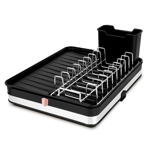 Scurgator de vase reglabil Berlinger Haus, Black Rose, 36.6x29.8x13 cm, inox/plastic, negru