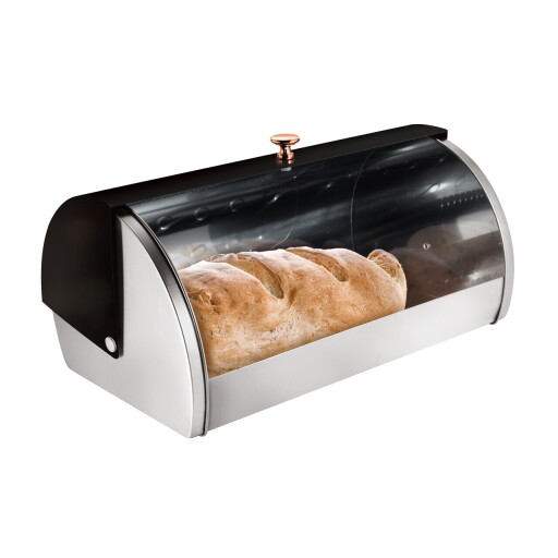 Cutie pentru paine Berlinger Haus, Black Rose, 38.5x28x18.5 cm, inox, negru/argintiu