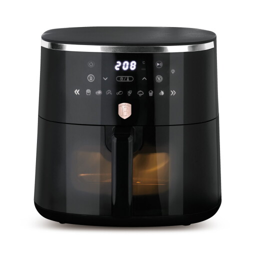 Friteuza cu aer cald si fereastra Berlinger Haus, Black Rose, 36.3x29.1x28 cm, 6.15 L, 1450W-1750W, negru