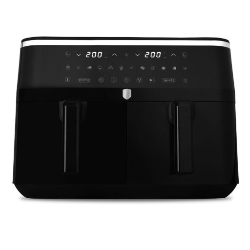 Friteuza dubla cu aer cald Berlinger Haus, Black Rose, 2600W-3100W, 4.5+4.5 L, negru