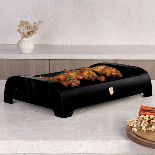 Gratar electric de masa Berlinger Haus, Black Rose, 1500W, 37x24 cm, aluminiu turnat, negru