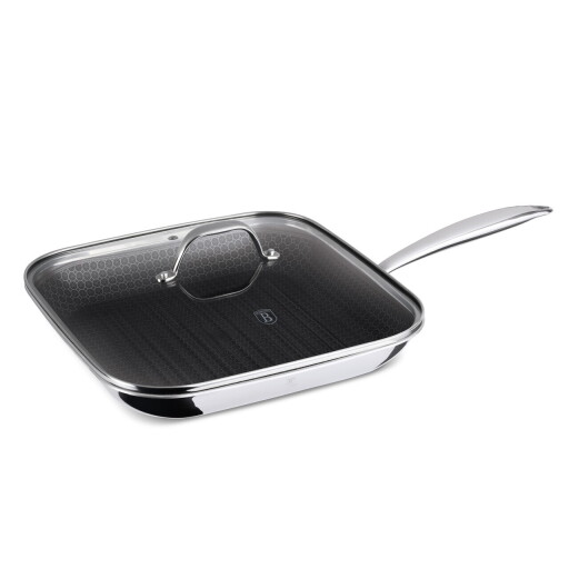 Tigaie grill cu capac Berlinger Haus, Eternal, 28 cm, inox, argintiu