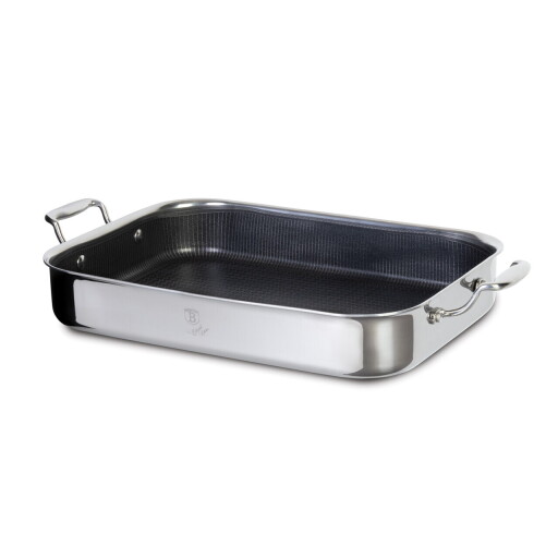 Tava cu capac Berlinger Haus, Eternal, 35x26x6.3 cm, otel carbon/plastic, argintiu