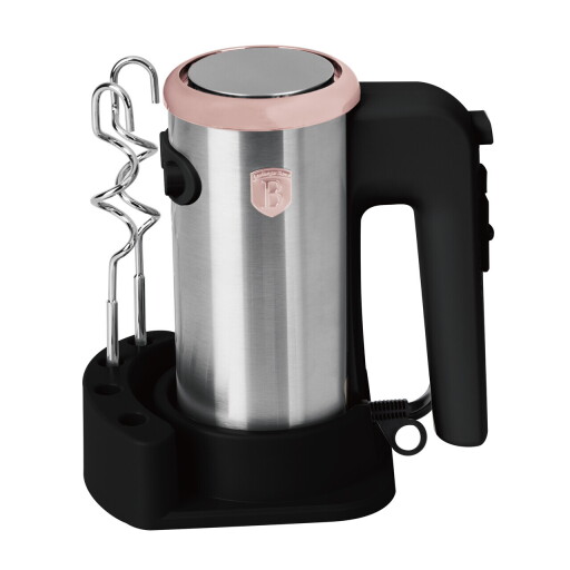 Mixer de mana cu suport Berlinger Haus, Black Rose, 300W, plastic/inox, negru/argintiu