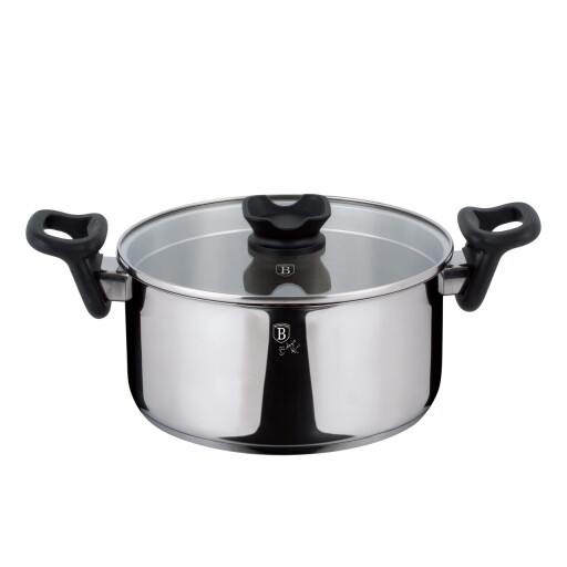 Oala cu capac Berlinger Haus, Silver Jewellery, 24 cm, 5.2 L, inox, argintiu