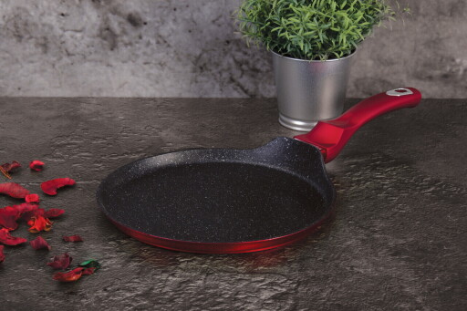 Tigaie pentru clatite Berlinger Haus, Burgundy, 28 cm, aluminiu forjat, rosu