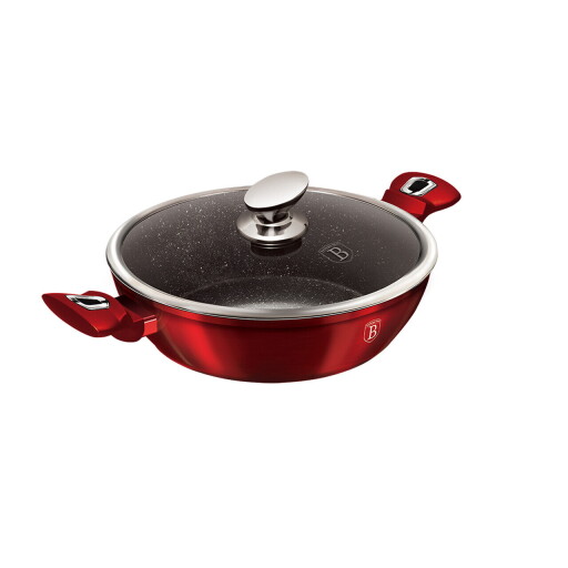 Oala cu capac Berlinger Haus, Burgundy, 24 cm, 2.3 L, aluminiu forjat, rosu