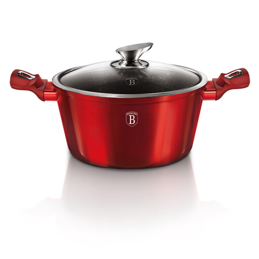 Oala cu capac Berlinger Haus, Burgundy, 28 cm, 6.1 L, aluminiu forjat, rosu