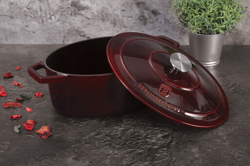 Tava cu capac Berlinger Haus, Strong Mold, 30x12 cm, 4.65 L, fonta, visiniu