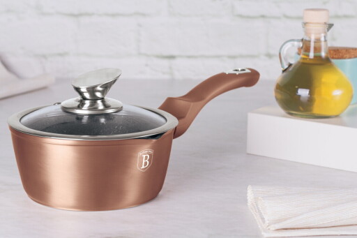 Cratita cu capac Berlinger Haus, Rose Gold, 16 cm, 1.2 L, aluminiu forjat, roz