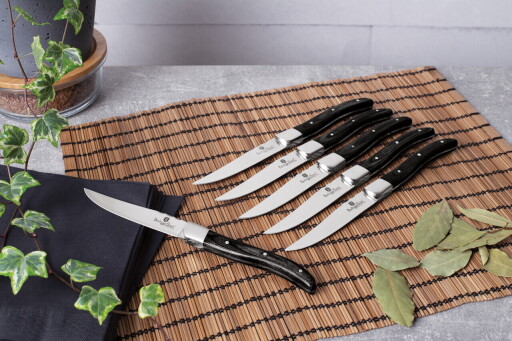 Set 6 cutite pentru friptura Berlinger Haus, Laguiole, inox, negru