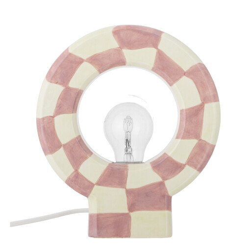 Lampa de masa, Bloomingville, Vialini, 1 x E27, 20.5x7x23.5 cm, ceramica, roz