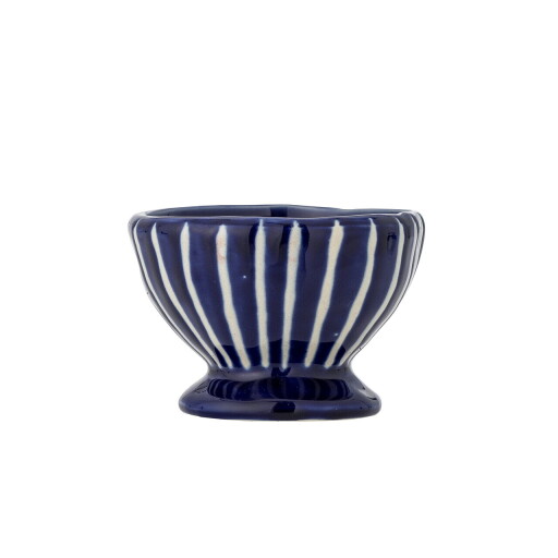 Bol, Bloomingville, Nini Lines, 9x6.5 cm, 170 ml, ceramica, albastru