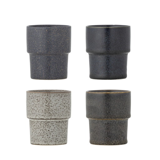 Set 4 cesti, Bloomingville, Ewan, 7.5x9 cm, 150 ml, ceramica, multicolor