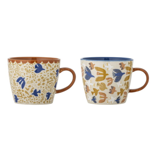 Set 2 cani, Bloomingville, Anniversary, 9.5x8 cm, 380 ml, ceramica, multicolor