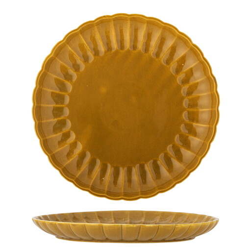 Farfurie intinsa, Bloomingville, Latina, 27x2 cm, ceramica, galben