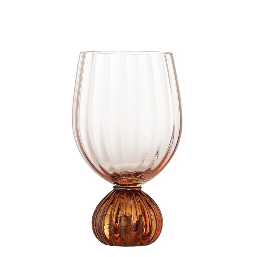 Pahar de vin, Bloomingville, Taurin, 9x15.5 cm, 430 ml, sticla, roz