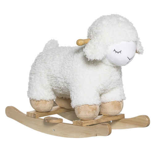 Balansoar pentru copii, Bloomingville, Laasrith, 65x34x48 cm, poliester/lemn de plop, alb