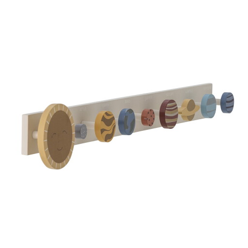 Cuier pentru copii, Bloomingville, Space, 55x8x5 cm, FSC 100%, MDF, multicolor