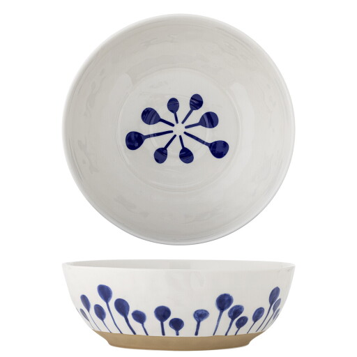 Bol salata, Bloomingville, Linora, 28x9 cm, ceramica, albastru