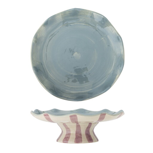 Platou pentru prajituri, Bloomingville, Willa, 28x9.5 cm, ceramica, multicolor