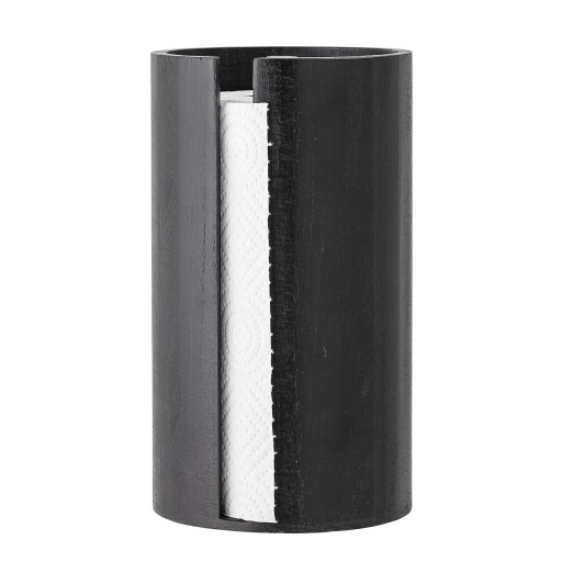 Suport rola servetele, Bloomingville, Celian, 14.5x25.5 cm, lemn de paulownia, negru