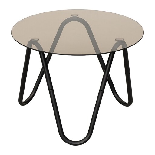 Măsuță auxiliară rotundă cu blat din sticlă ø 50 cm Ventana Round – Leitmotiv