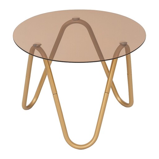 Măsuță auxiliară rotundă cu blat din sticlă ø 50 cm Ventana Round – Leitmotiv