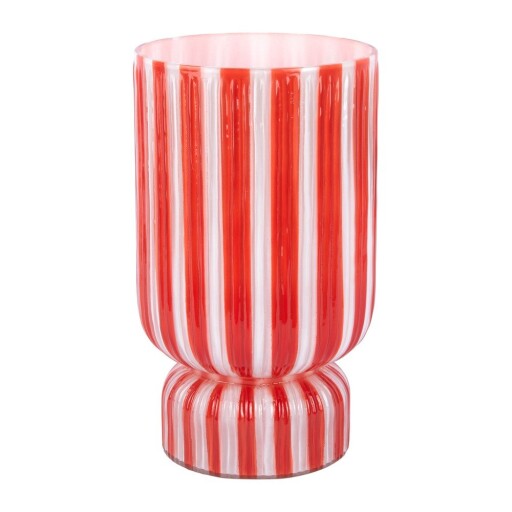 Vază roșie din sticlă (înălțime 26 cm) Rayado Retro – PT LIVING