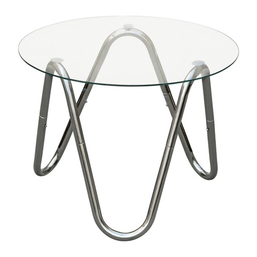 Măsuță auxiliară rotundă cu blat din sticlă ø 50 cm Ventana Round – Leitmotiv