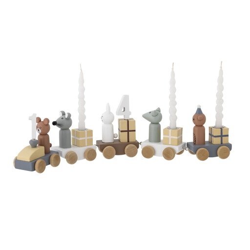 Jucarie aniversara, Bloomingville, Junaid Birthday v2, 38x5x11 cm, FSC 100%, MDF/lemn de fag, multicolor